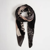 Cara Lightweight Scarf - Grey, Animal Colour Block