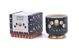 Adopo 8oz./226g Moon Phases Ceramic Candle - Jasmine & Rose