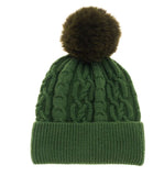 Women's Cable Pom Beanie Hat - Various Colours