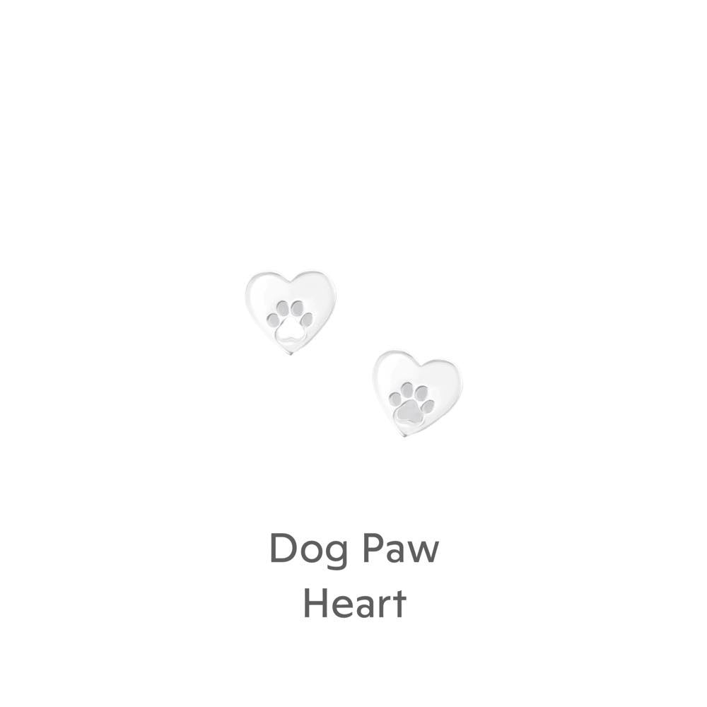 Dog Paw Sterling Silver Earrings – Hand Finished 925 Studs on Gift Card Box - You’re Utterly Pawsome