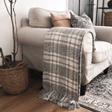 Darwin Chenille Checked Tartan Throw Blanket - 100% Recycled