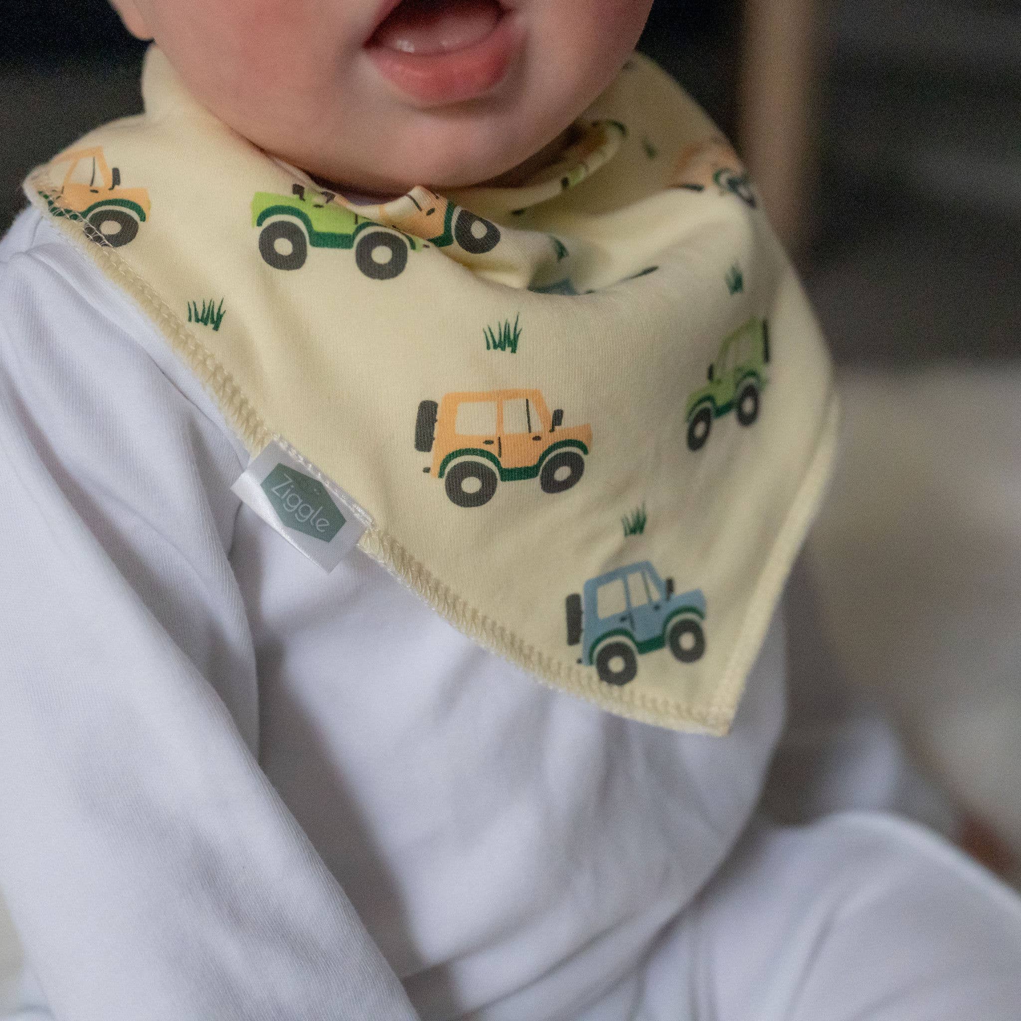 Ziggle Baby Bandana Bib | Farm Vehicle 4x4 Unisex Baby & Toddler Bib