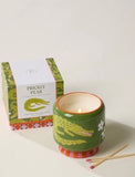 CROCODILE A DOPO CERAMIC CANDLE - PRICKLY PEAR