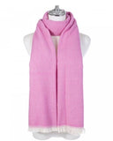 Pink and White Patterned Scarf