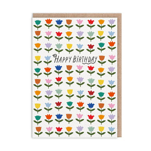 Tulips happy birthday card