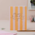'Happy Birthday to You' -Yellow Stripe + Rose Gold Foil Card-Oh Squirrel