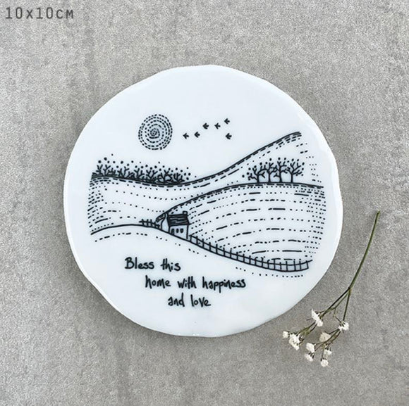 Bless this home with happiness and love coaster