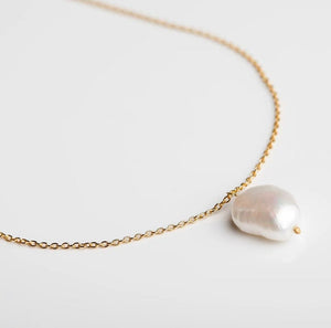 Baroque Pearl Necklace on a Gold Chain