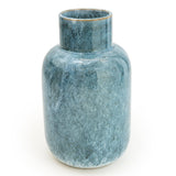 SHORT NECK BOTTLE VASE REACTIVE GLAZE BLUE