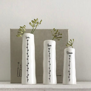 Love, Hope, Dream Trio Of Bud Vases - East Of India