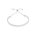 Silver Plated Ribbed Adjustable Bangle Bracelet