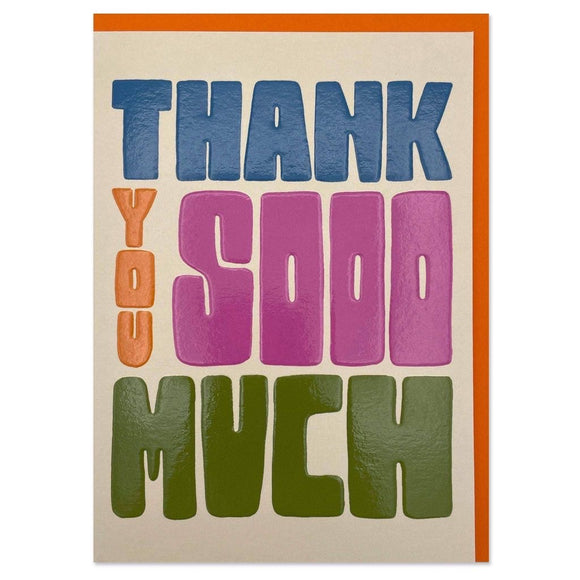 Thank You Sooo Much - Colour Blocked Thank You Card