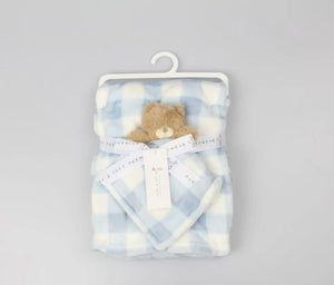 Checked Blue Baby Fleece Blanket and Comforter