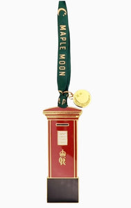 Postbox Gold Enamel Christmas Decoration