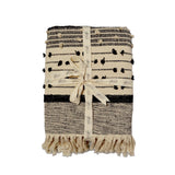 Nina Bobble Boho Throw - Scandi Monochrome Textured Blanket