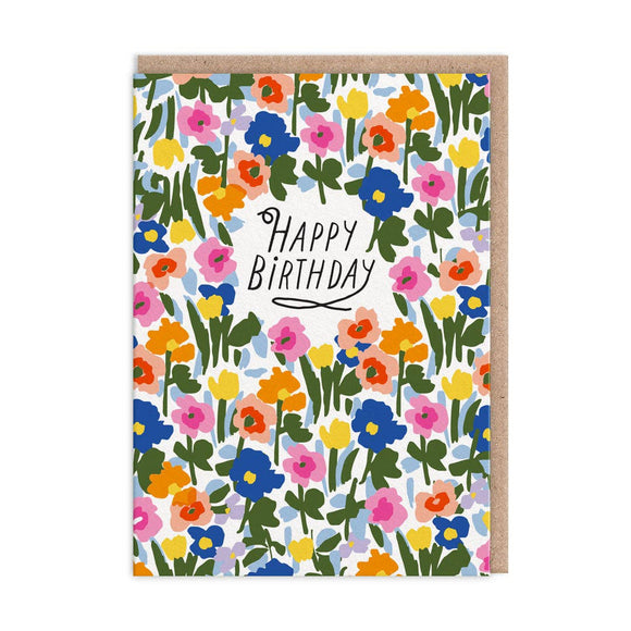 Meadow flowers happy birthday card