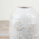 Flower Design White Vase