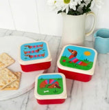 Set Of 3 Children's Snack Boxes - Sausage Dog Design from Rex London