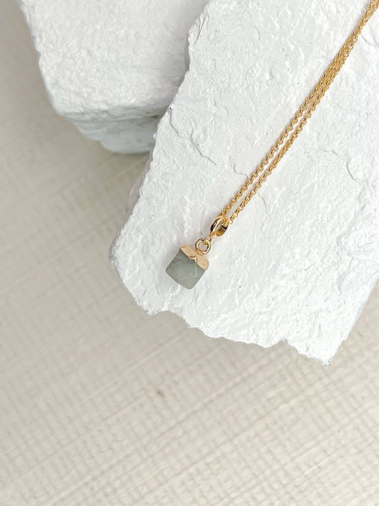 Labradorite Nugget Gold Plated Necklace