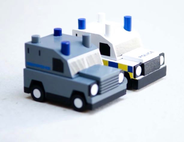 The Wee Grey Police Van Wooden Model