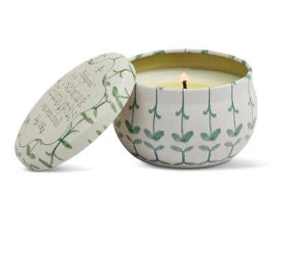 Tulip Printed Tin Candle - Verbena & Eucalyptus