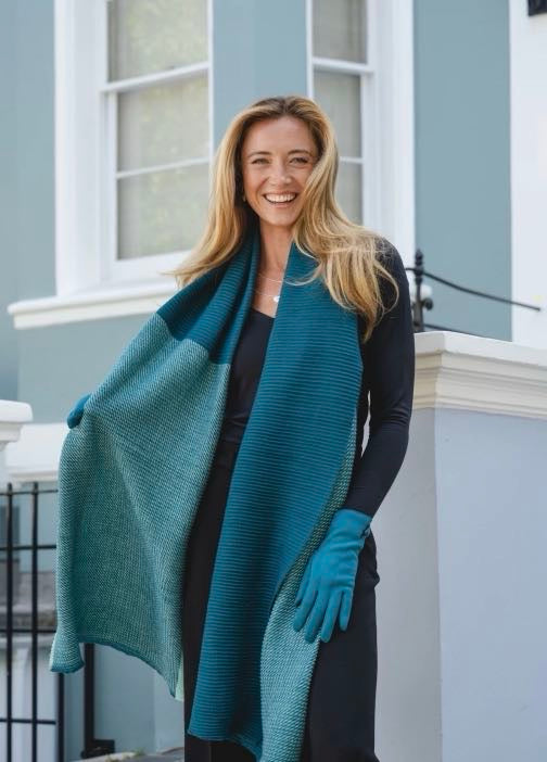 Two Tone Woven Wrap Scarf - Soft Gift for Her