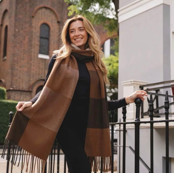 Oversized Soft Check Scarf - Soft Gift for Her