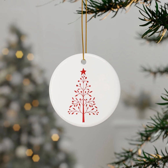 Christmas Nordic Tree Decoration - Hanging Ceramic Keepsake