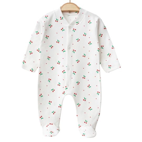 Cherry Imprinted Baby Rompers - 0-9months