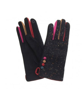 Black & Coloured Speckled Gloves