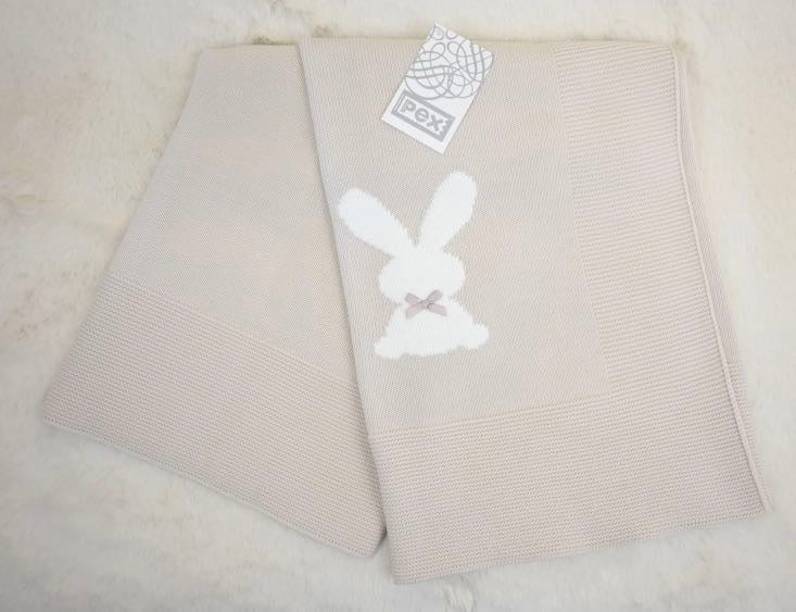 Natural bunny baby blanket 