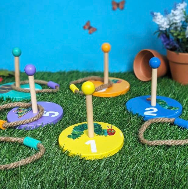 The Very Hungry Caterpillar Children's Wooden Ring Toss Set - Fun For All The Family