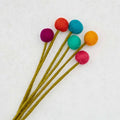 Pack of 6 Felt Handmade Flower Bouquet - Multicoloured