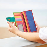 Recycled Coloured Leather Purse - Vibrant Mixed Colours