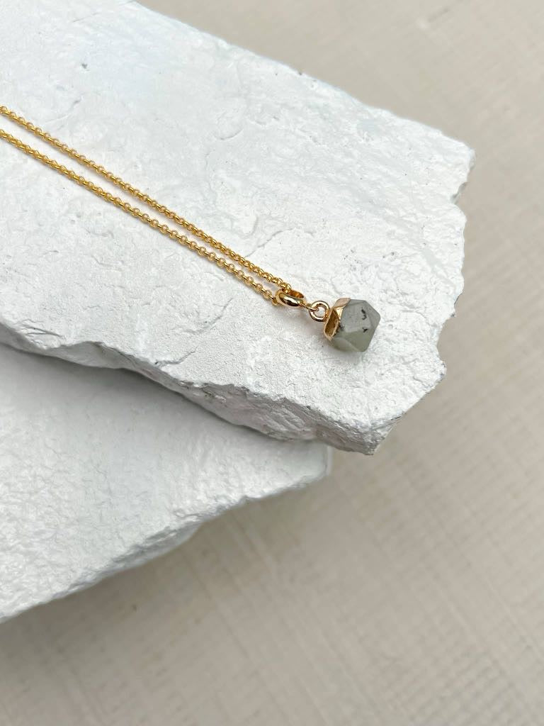 Labradorite Nugget Gold Plated Necklace
