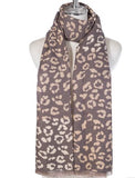 Latte Leopard Print Winter Scarf