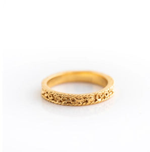 Gold Intricate Narrow Band Ring 