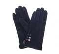 Navy Women’s Gloves With Button Detail