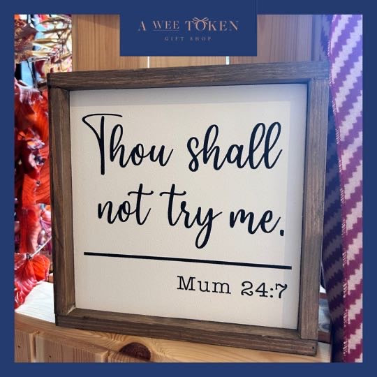 Thou Shall Not Try Me Wooden Frame - Sunshine & Grace