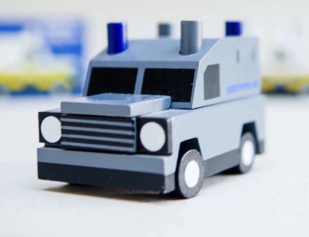 The Wee Grey Police Van Wooden Model | Northern Ireland Gift