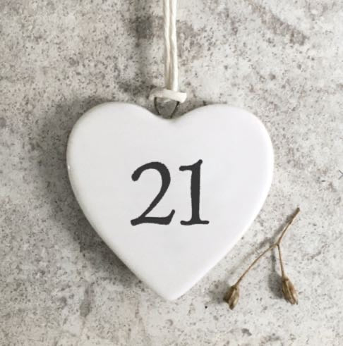 21st Porcelain Hanging Heart - East Of India