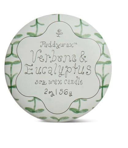 Tulip printed tin candle-Verbena & Eucalyptus 