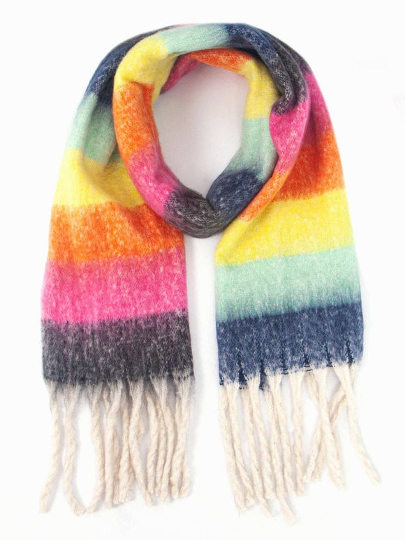 Rainbow Stripe Heavyweight Scarf