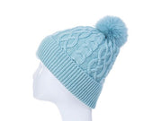Women's Cable Pom Beanie Hat - Various Colours