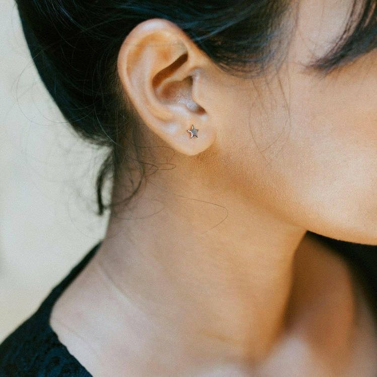 Silver Star Stud Earrings – Hand Finished Sterling Silver Studs | Graduation Gift Box Set