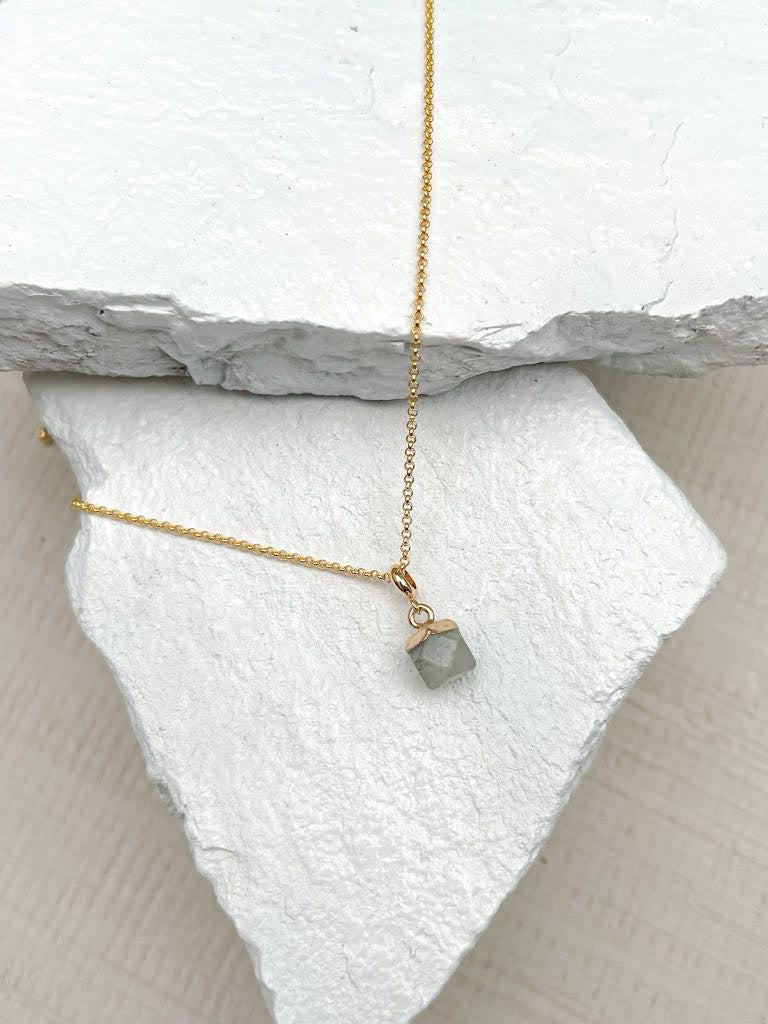 Labradorite Nugget Gold Plated Necklace