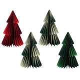 Paper Honeycomb Tree Decorations - 4 Pack