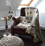 Nina Bobble Boho Throw - Scandi Monochrome Textured Blanket