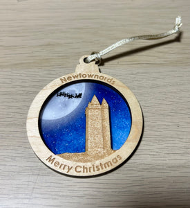 Newtownards Scrabo wooden Christmas bauble 