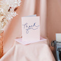 Thank you metallic rose and navy foil card